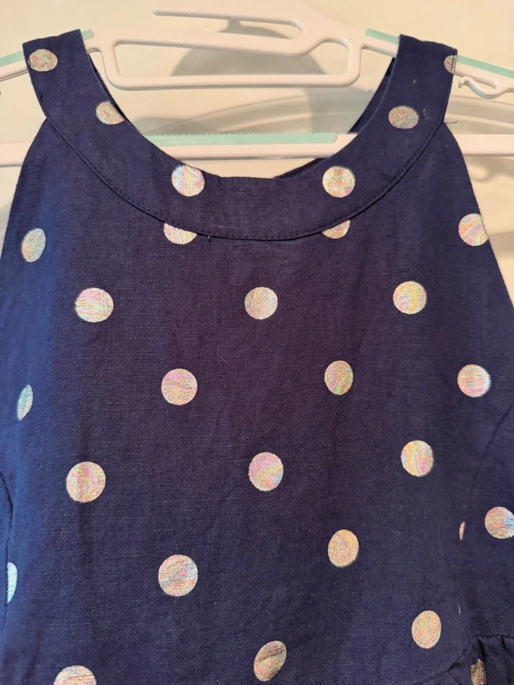 Gymboree Navy Blue Metallic Polka Dot Fit-and-Flare Dress - Sz 8